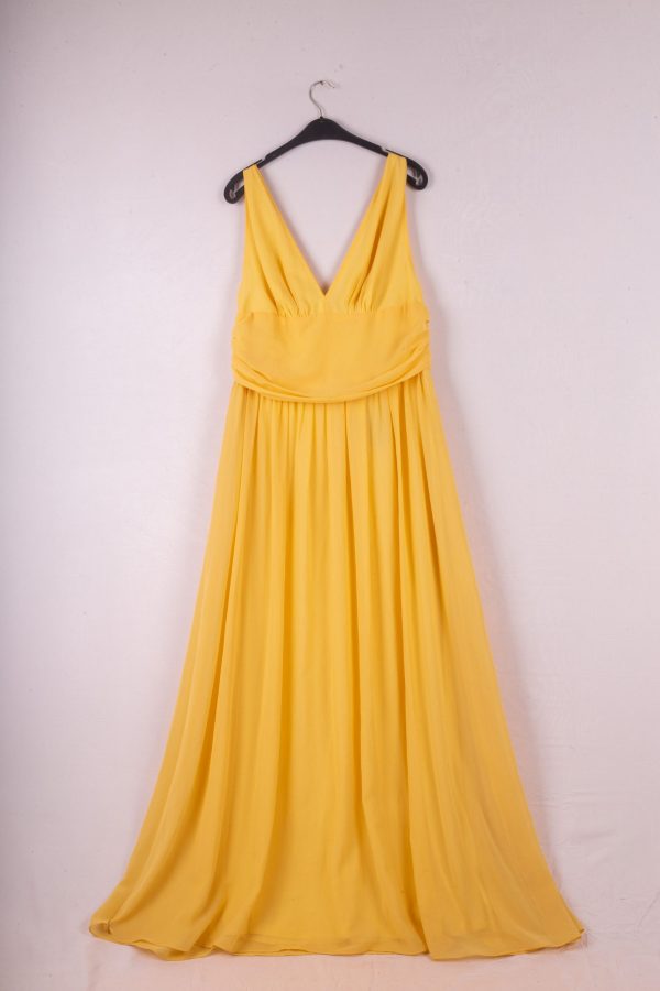 Ever Prety - Longue Robe Jaune en Mousseline +